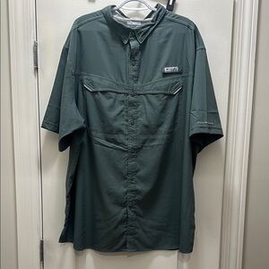 Men’s Columbia 3XL Green Short Sleeve Button Down Shirt